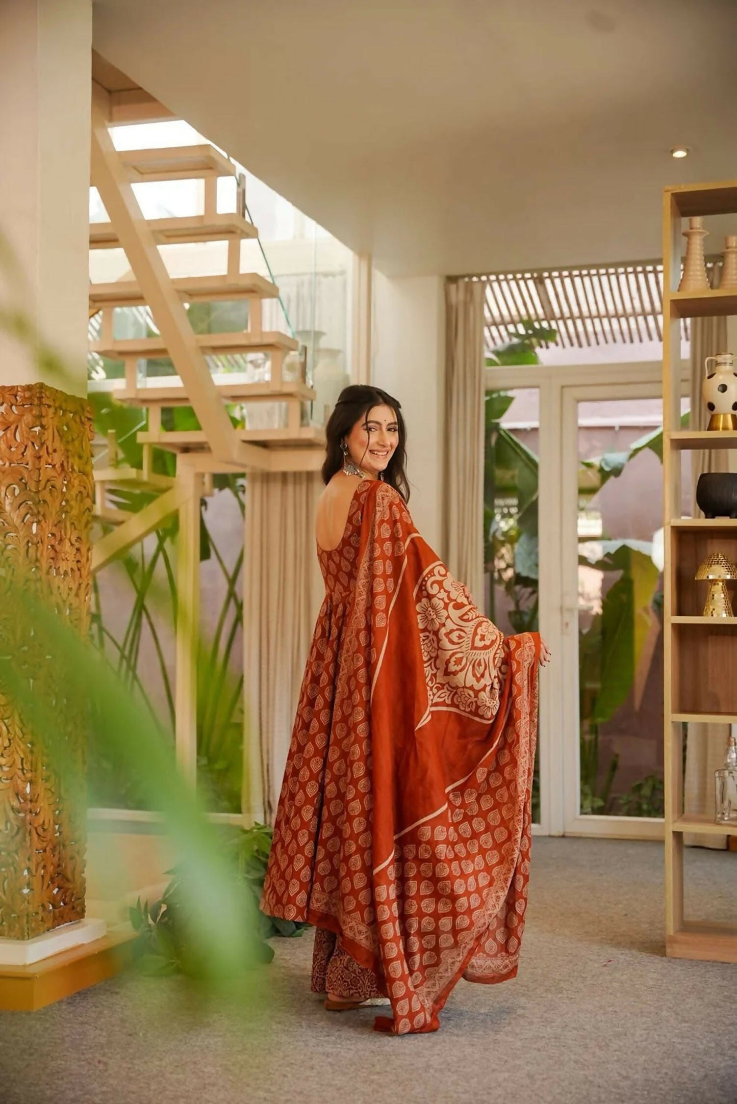 Aayaa Designer Cotton Silk Suit - Maroon