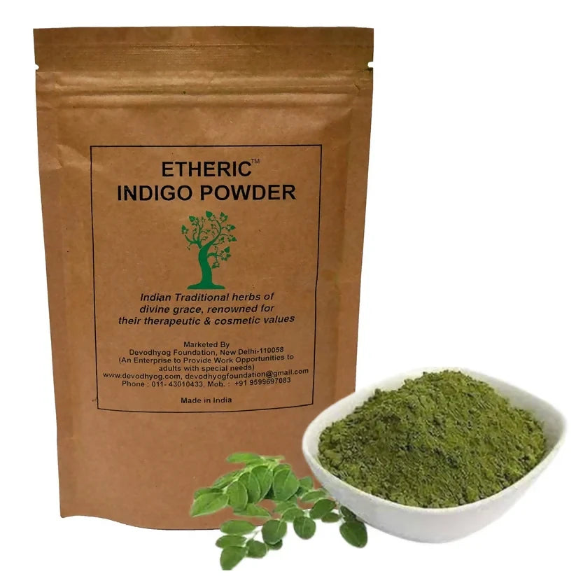 Etheric Indigo Leaves Powder for Chemical Free Natural Hair Colouring & Dye | Amonia Free