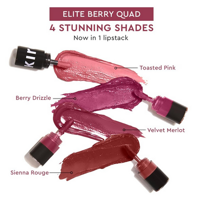 Kiro Four Play Non-Stop Airy Matte Liquid Lip Stack  Elite Berry Quad