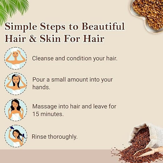 Organic Netra Pure Flaxseed Gel with Vitamin E for Hair and Skin Strengthens