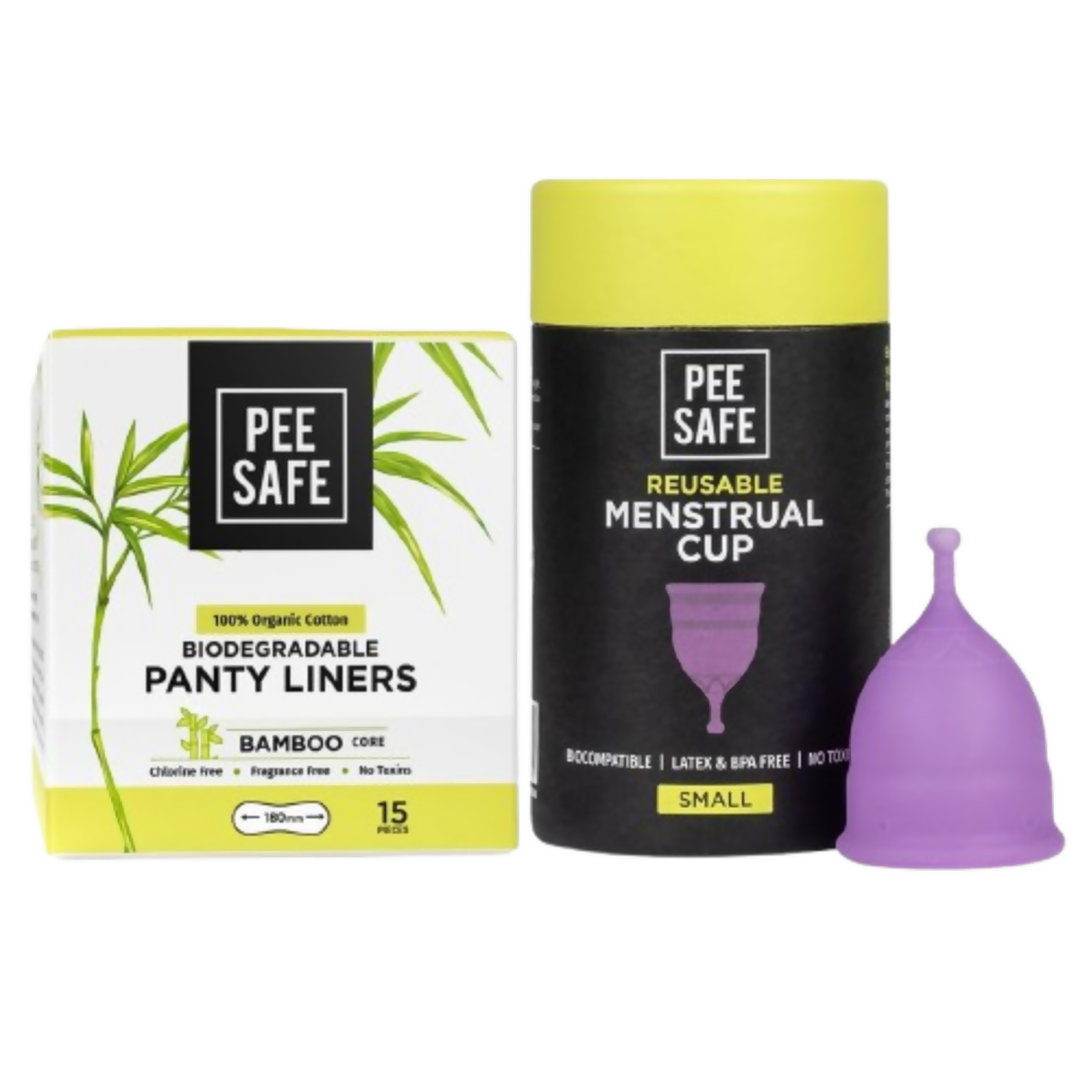 Pee Safe Menstrual Cup & Bio Panty Liners For Women
