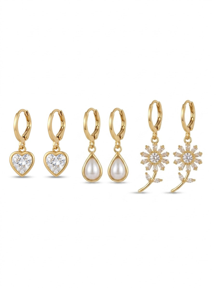 Elegant Trio Combo Earrings