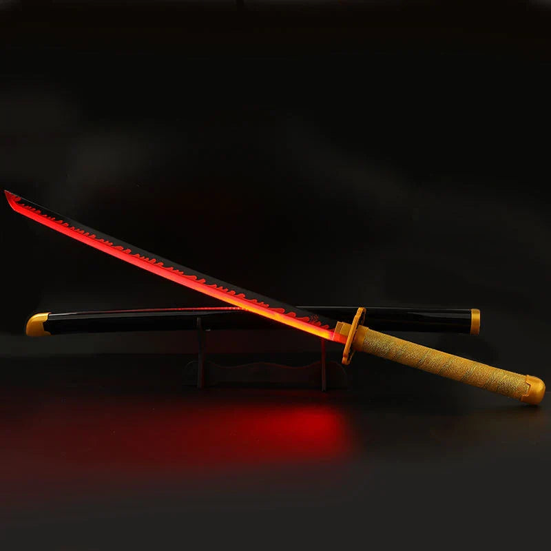 Demon Slayer Tsugikuni Yoriichi Nichirin LED Wooden Katana for Cosplay Wooden (104 Cms)