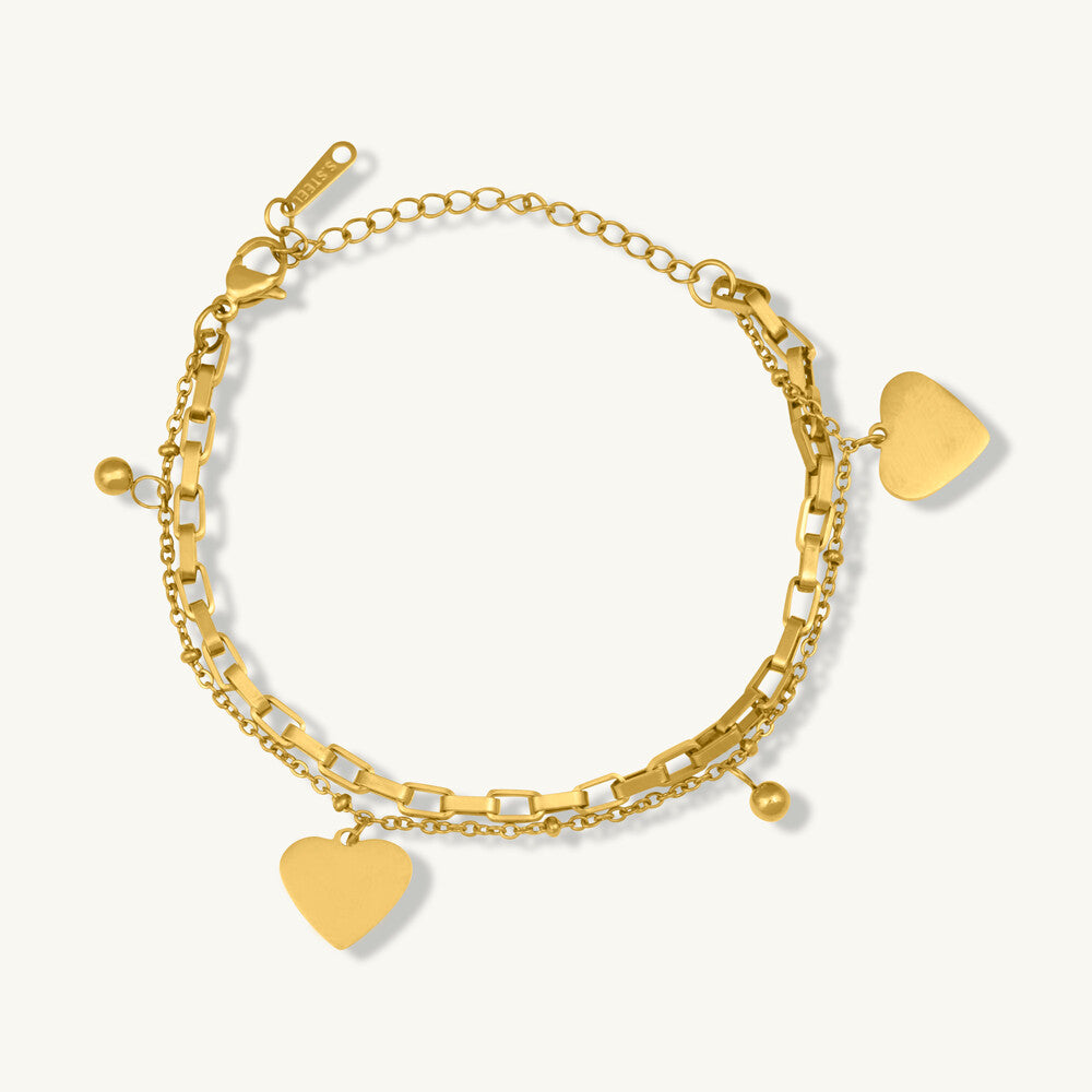 Heart Coin Cluster Bracelet