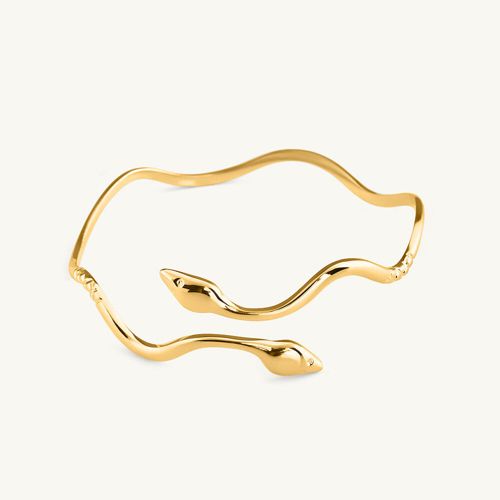 Minimalist Golden Ripple Snake Bracelet