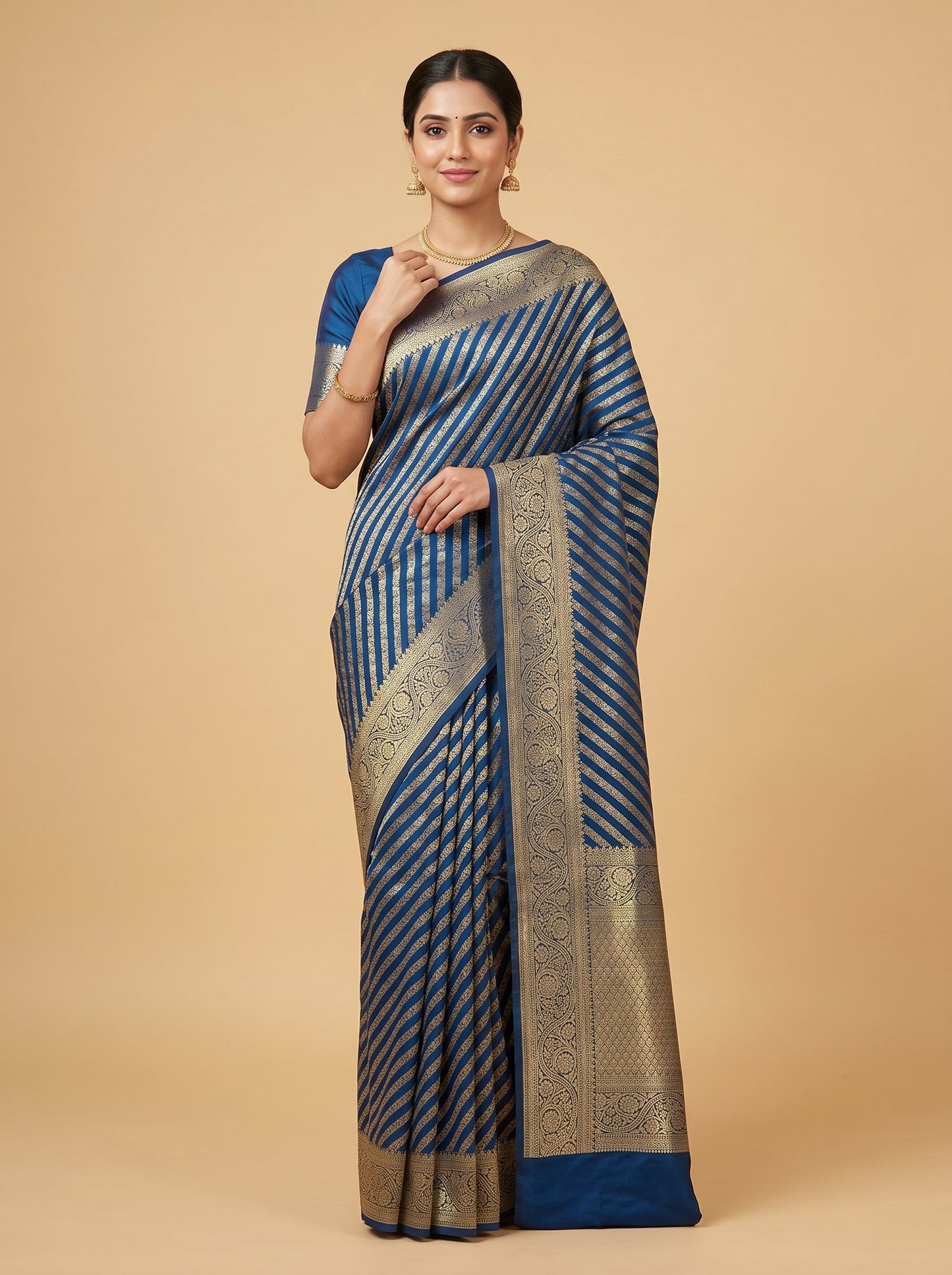 Indigo Blue Deep Loom Handloom Saree