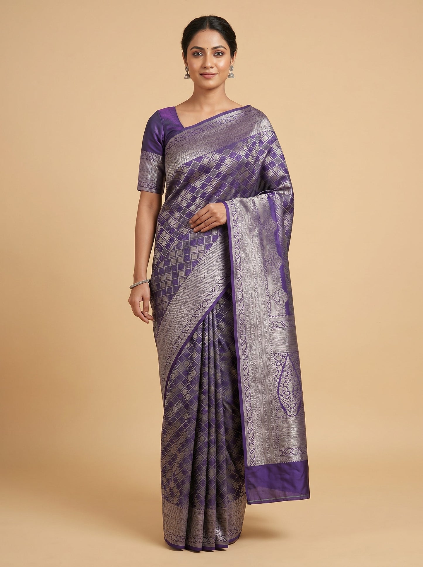Indigo Blue Deep Tone Handloom Saree