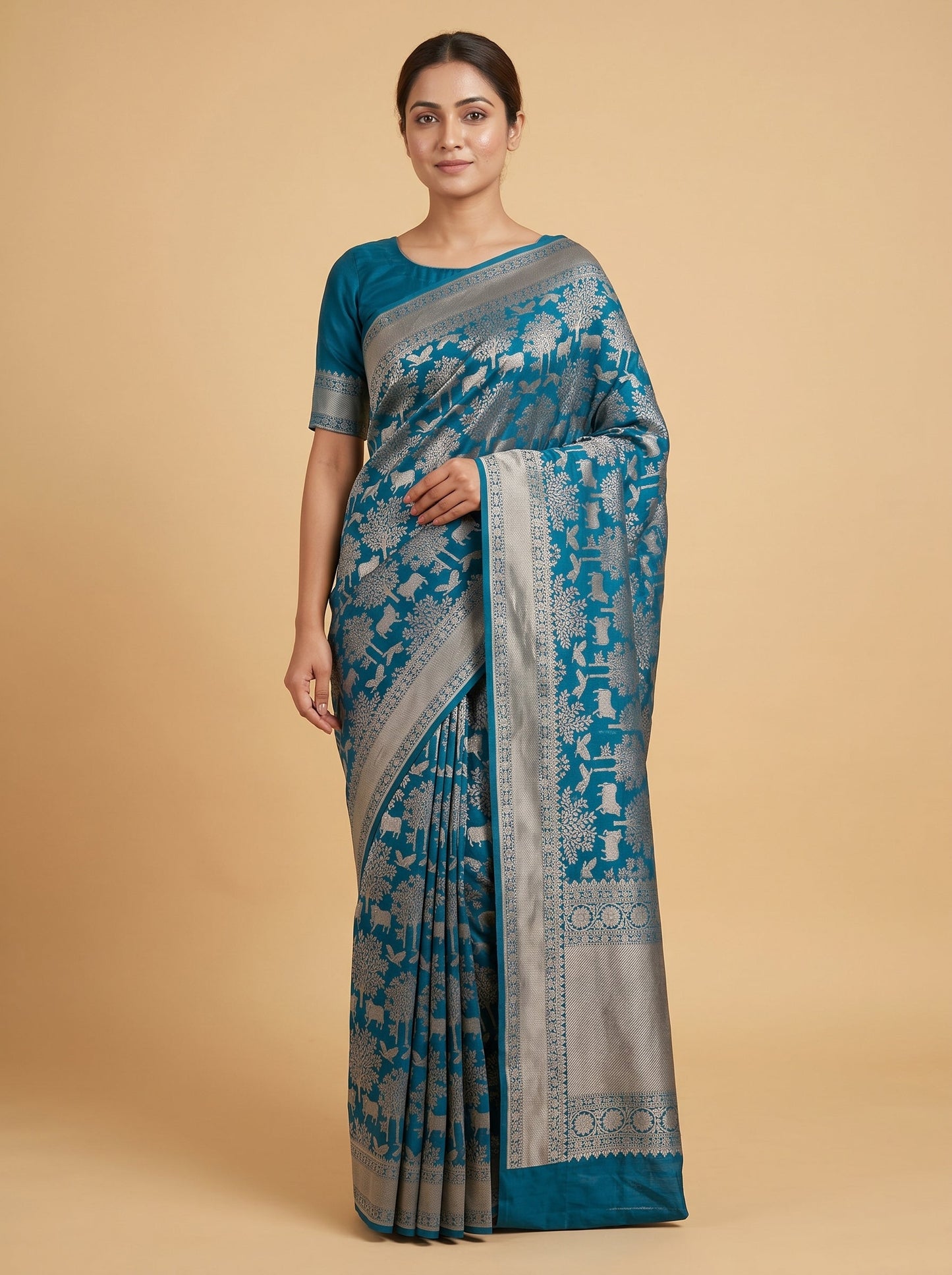 Indigo Deep Dye Bandhani Saree