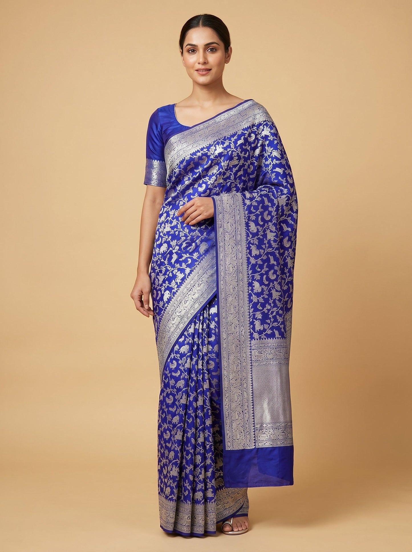 Iris Violet Embroidered Saree