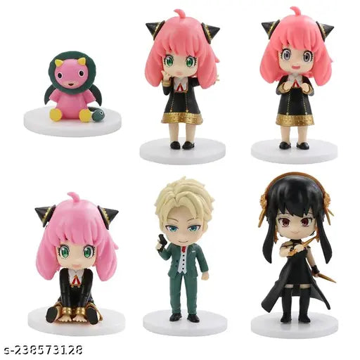 SPY×FAMILY Set of 6 Action Figures | White Stand | Anime Collectible