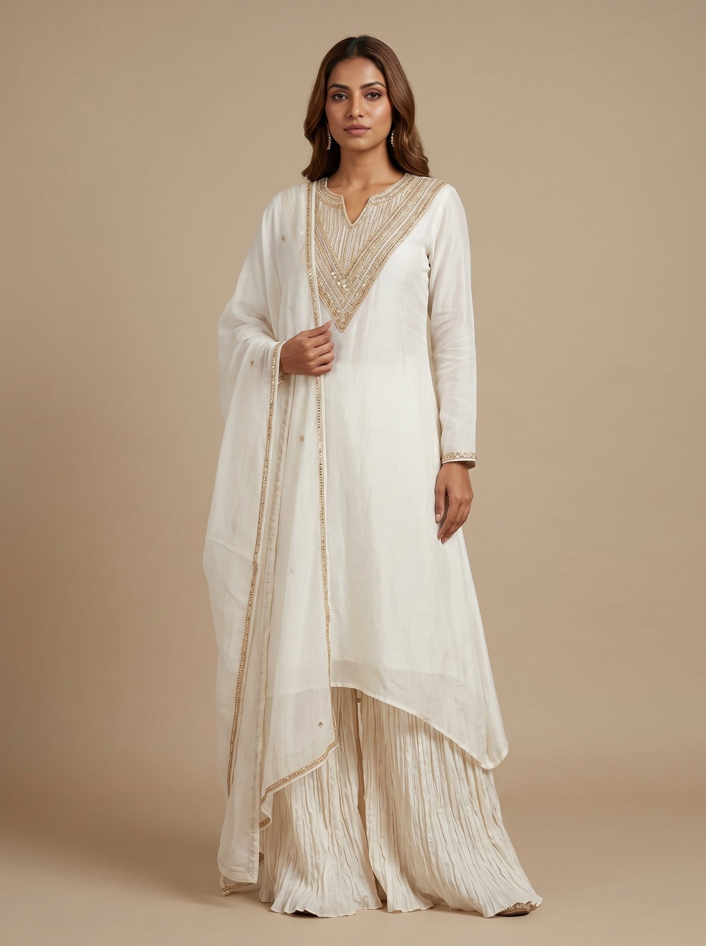 Vanilla Cream Palazzo Set