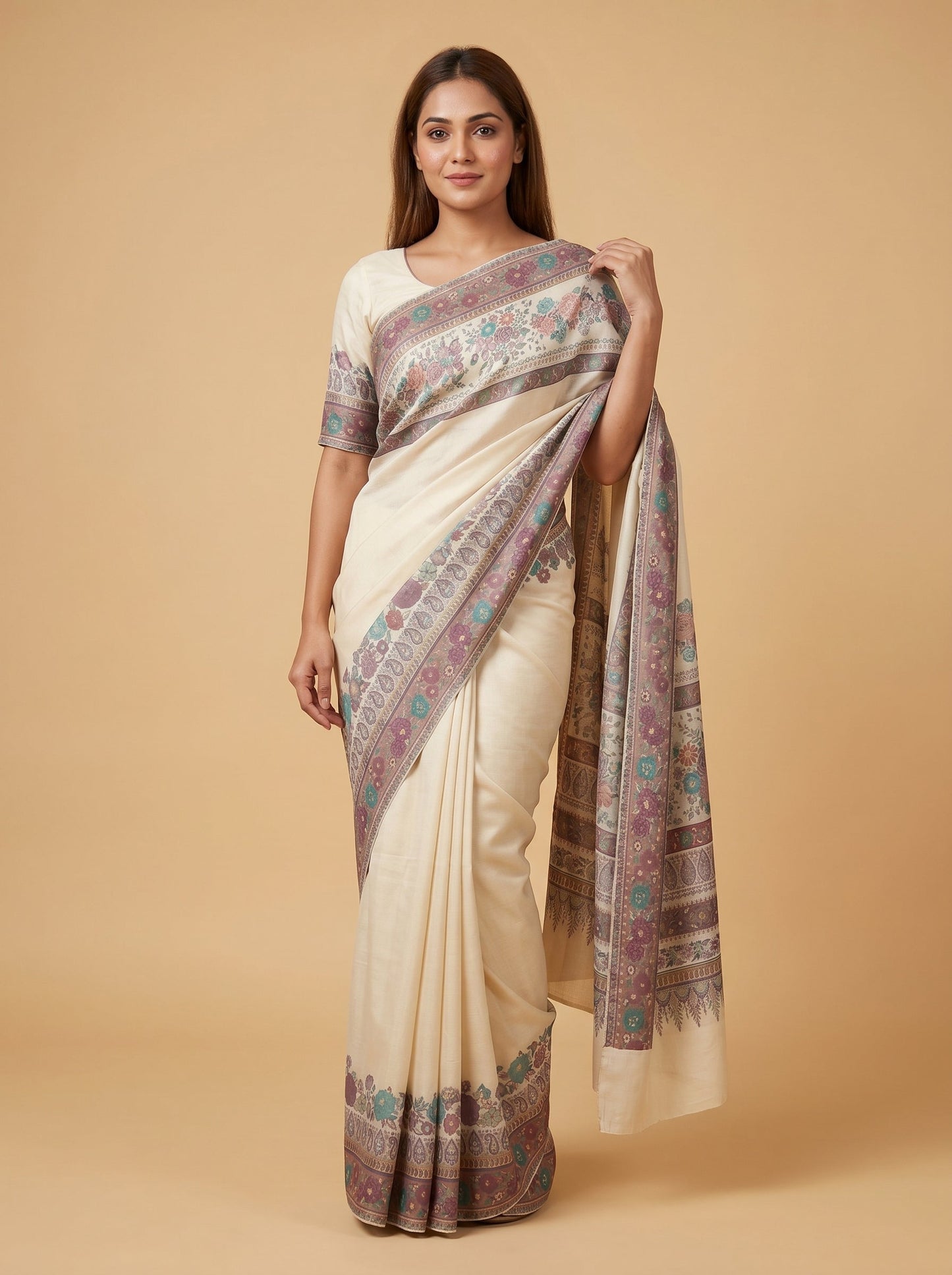 Ivory Elegance Handloom Saree