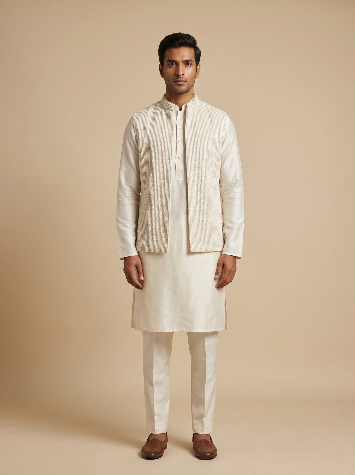 Ivory Jacket Kurta Set