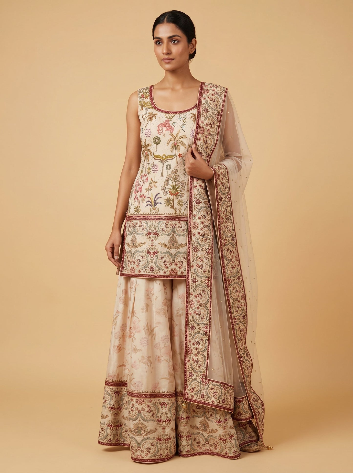 Ivory Palazzo Set Suit
