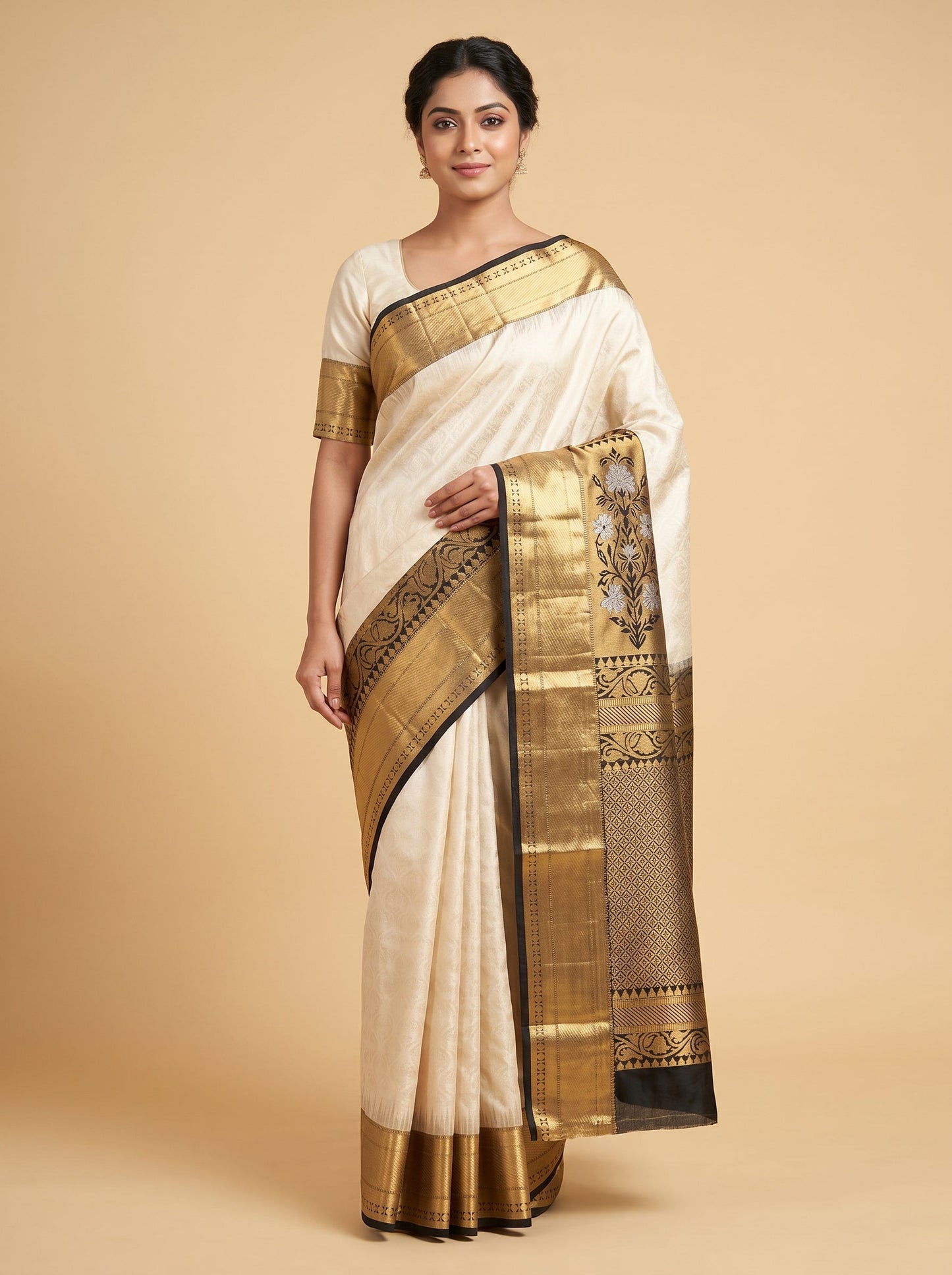 Ivory White Glow Saree