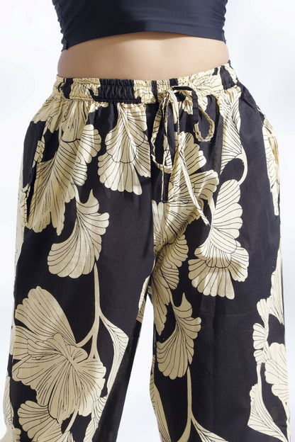Breathables Black Floral Cotton Kurta & Pant Co-Ord Set