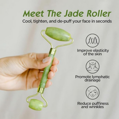 Bronson Professional Jade Roller & Gua Sha Face Neck Dual Head Massage Kit