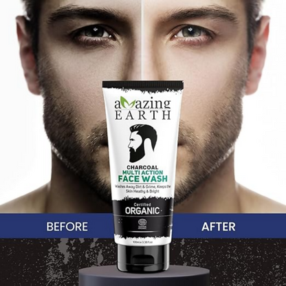 Amazing Earth Certified Organic Activated Charcoal Face Wash