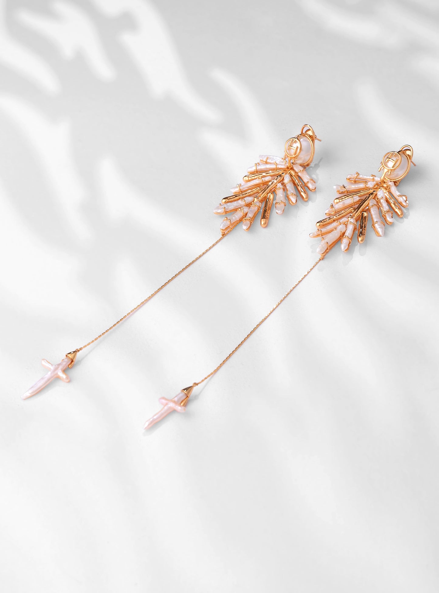 Drip OH River Rose Shoulder Grazers Earrings
