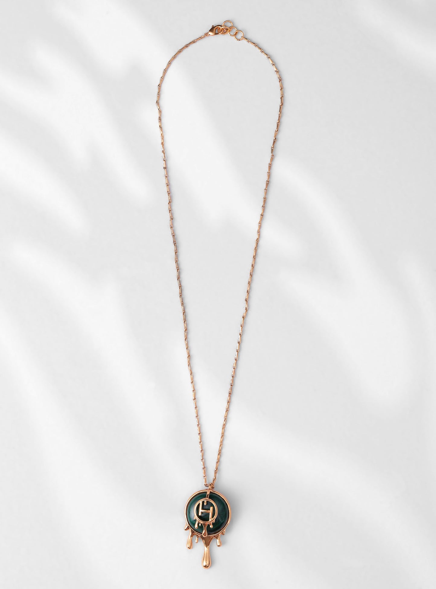 Drip OH Palescent Malachite Pendant Necklace