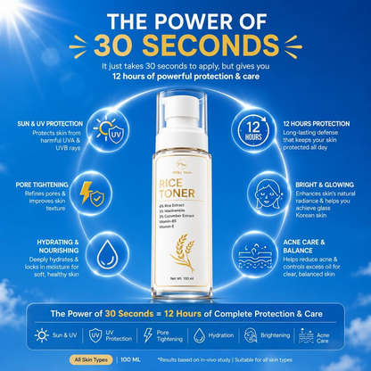 Milky Moon Rice Water Face Toner with Niacinamide & Ginseng For Clear, Glass Korean Skin