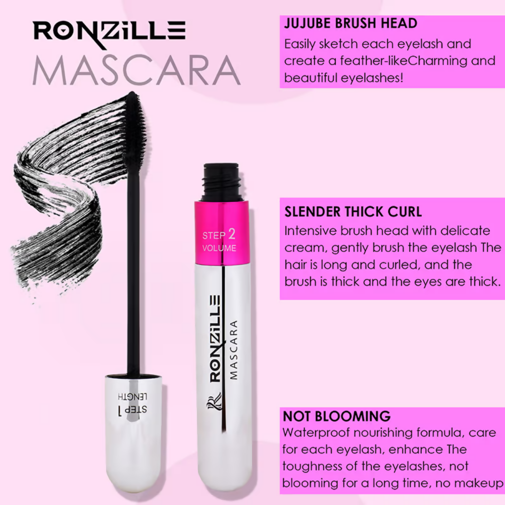 Ronzille Waterproof And Smudgeproof Two In One Mascara
