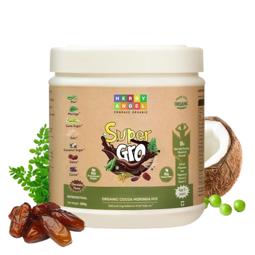 Herby Angel SuperGro Organic Cocoa Moringa Mix for Kids | Chocolate Flavour