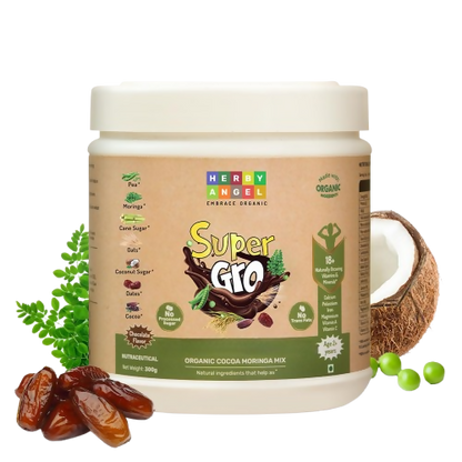 Herby Angel SuperGro Organic Cocoa Moringa Mix for Kids | Chocolate Flavour