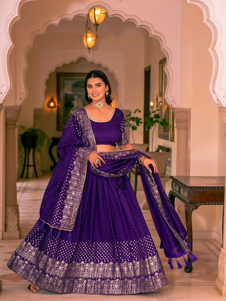 Lehenga Mart Purple Designer Wedding Wear Lehenga Choli
