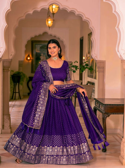 Lehenga Mart Purple Designer Wedding Wear Lehenga Choli