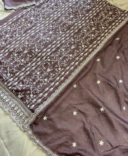 KC Lilac Summer Wear Rangoli Silk Straight Suit For Women