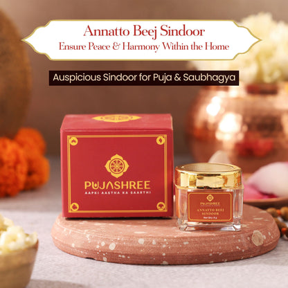Pujashree Annatto Beez Sindoor  Traditional Sacred Sindoor for Puja & Religious Rituals