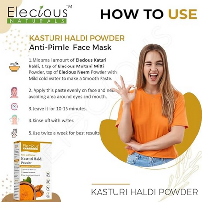 Elecious Kasturi Haldi Powder for Natural Finish face
