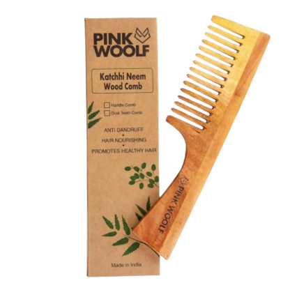 Pink Woolf Neem Wood Comb