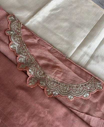 KC Peach Vichitra Silk Palazzo Suit For Women Festival Wear