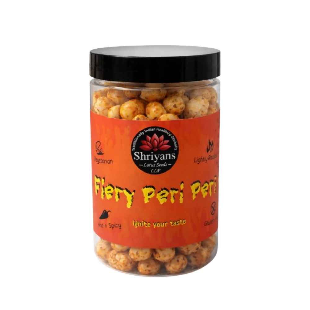 Shriyans Lotus Seeds Fiery Peri Peri Makhana| Jumbo Fox Nuts | Premium Makhana | Healthy Snack
