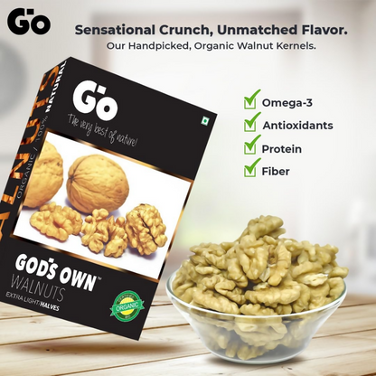 Go Organic Kashmiri Extra Light Halves Walnuts Kernels