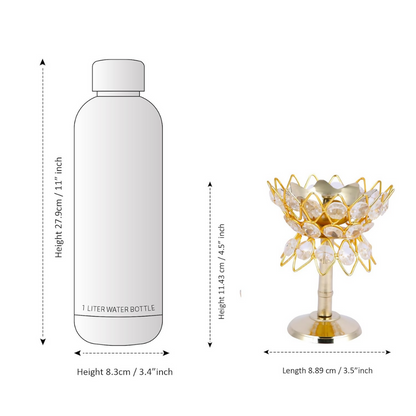 CraftVatika Brass Crystal Kerala Diya Stand