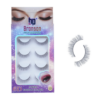 Bronson Professional Pair 6D Long & Natural False Eyelashes - 204