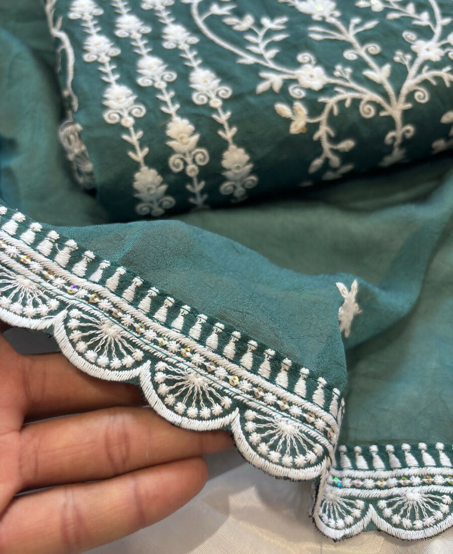 KC Aqua Blue Summer Wear Rangoli Silk Straight Suit For Women