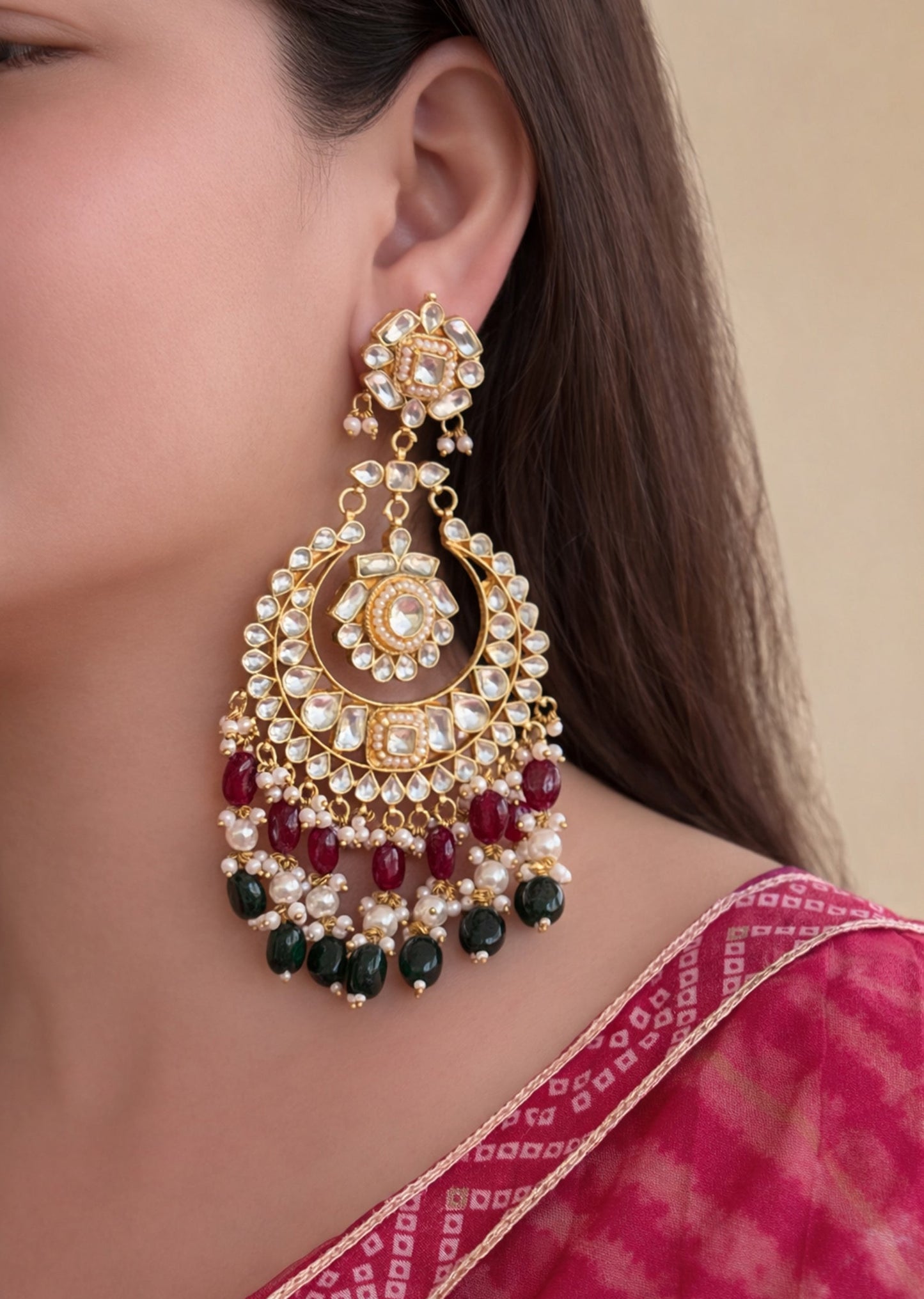 Kundan Chandbali Earrings