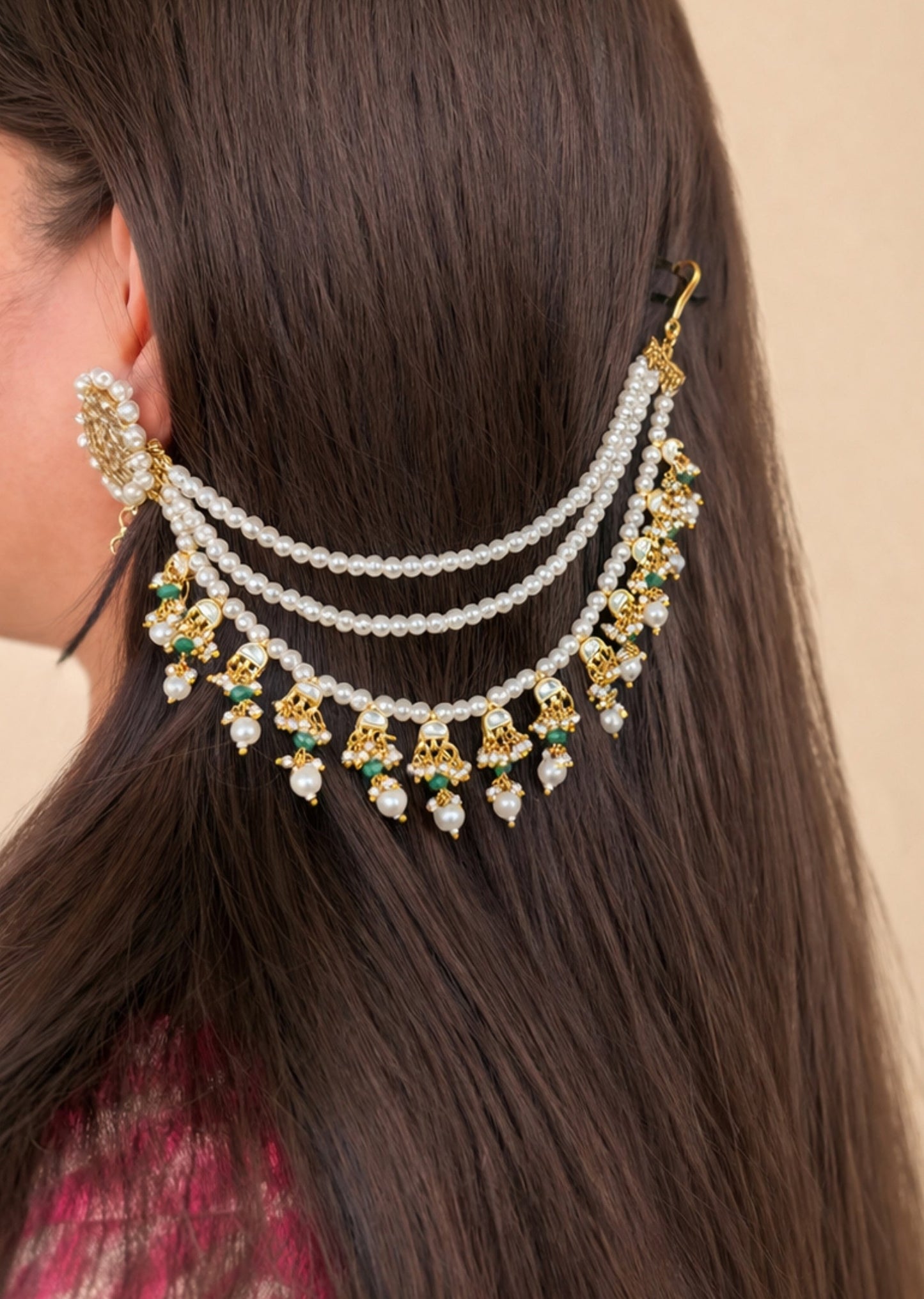 Kundan Ear Chains