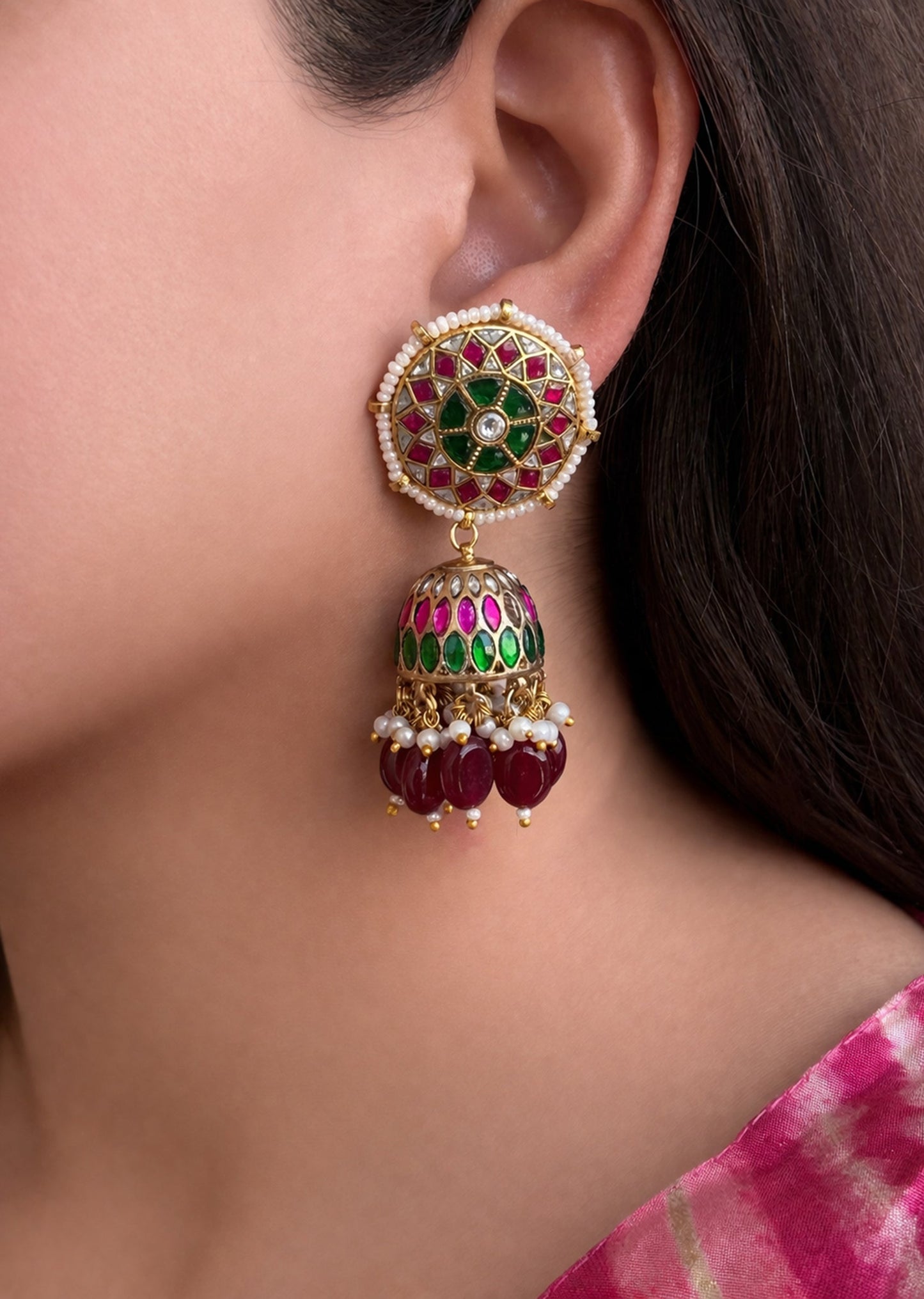 Kundan Jhumki Earrings
