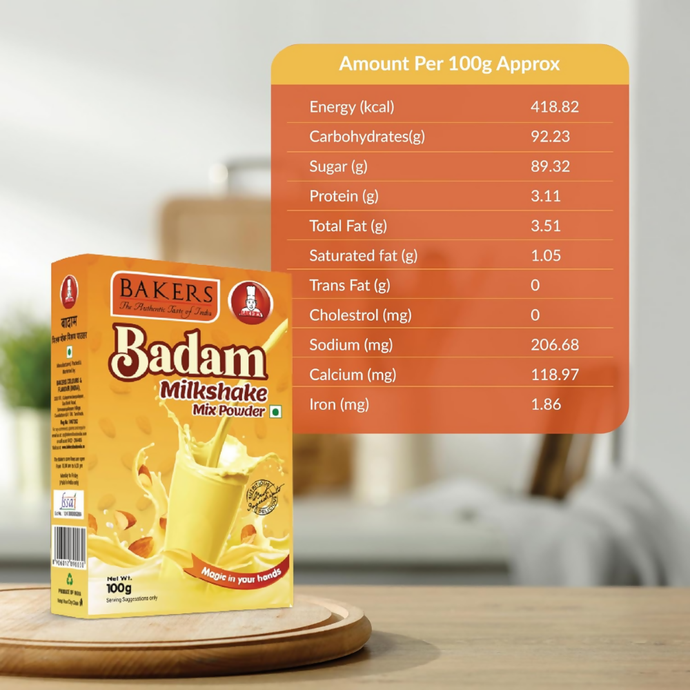 BAKERS Milk Shake Mix Powder - Badam Flavor