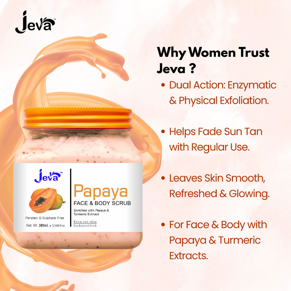 Jeva Papaya Tan Removal Face & Body Scrub