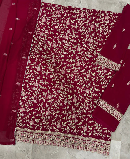 KC Rani Pink Straight Suit For Women Georgette Fabric