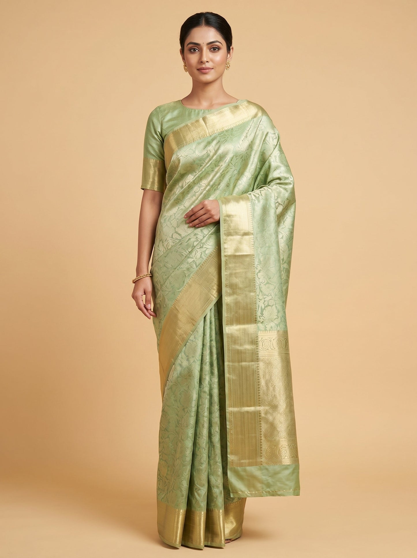 Lagoon Sea Green Handloom Saree