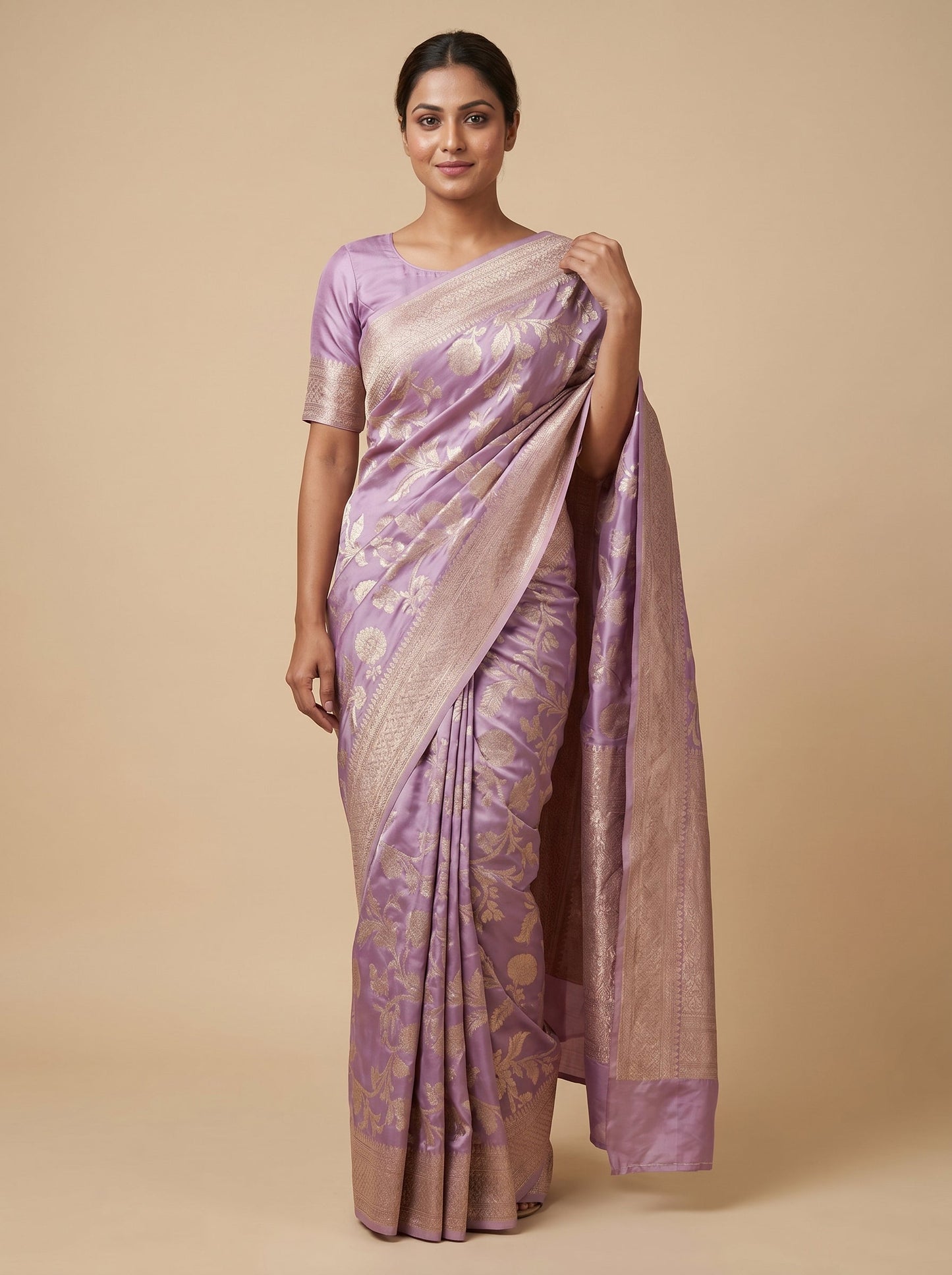 Lavender Airy Flow Handloom Saree