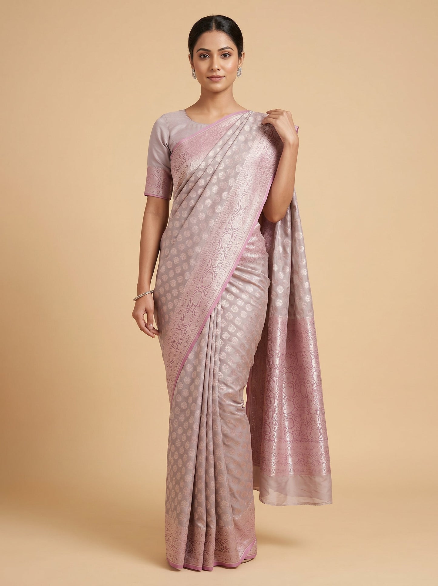 Lavender Calm Flow Handloom Saree