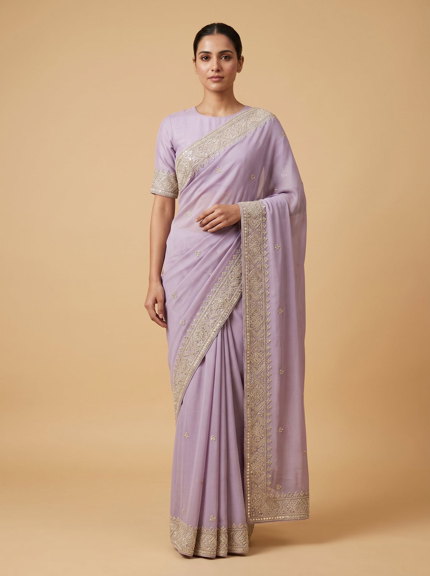 Lavender Dream Glow Saree